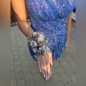 Elegant Blue Sequin Dress